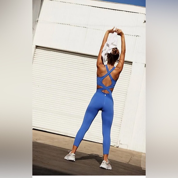 🆕 FREE PEOPLE Movement Back It Up Onesie-Color: Swim Club - Picture 2 of 9